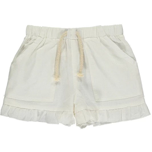 Kids brynlee ruffle white shorts