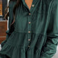 Skobeloff Corduroy Ruffle Tiered Buttoned Shirt