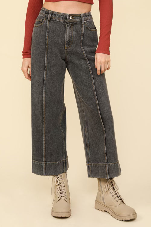 Front Seam Cuffed Denim Jean