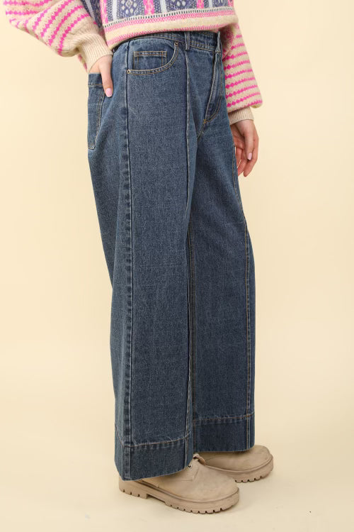 Front Seam Cuffed Denim Jean