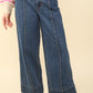 Front Seam Cuffed Denim Jean