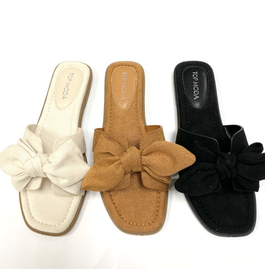 IVORY BOW SANDALS