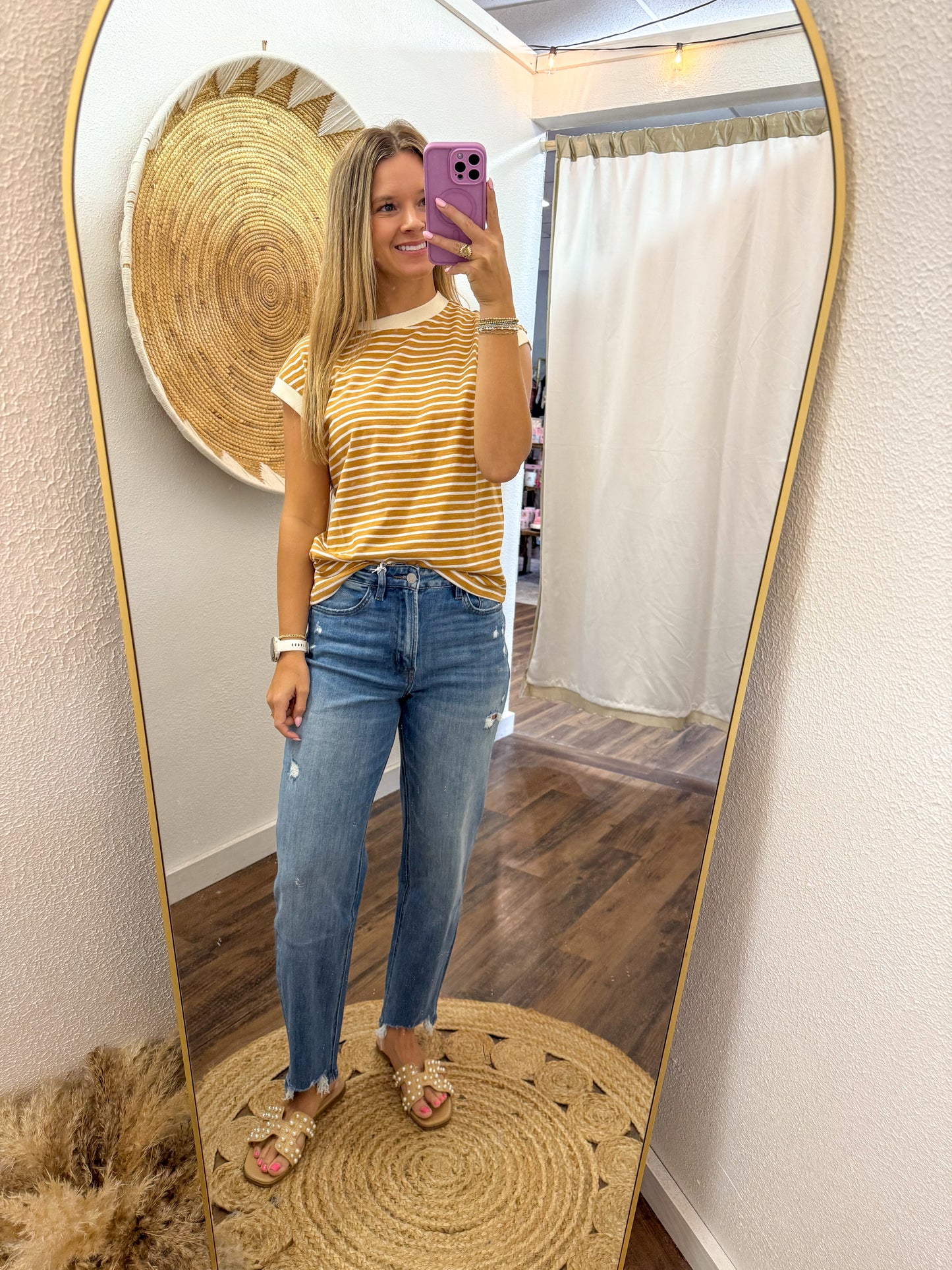 Nautical Cap Sleeve Top