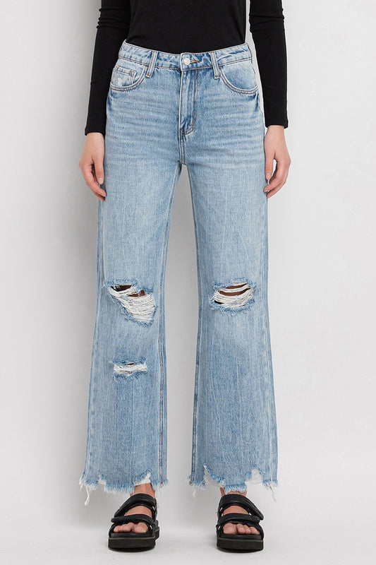 90's Vintage Super High Rise Flare Jeans