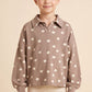 Girls Polka Dot Knit Long Sleeve Collared Shirt