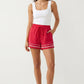 Contrast Trim Linen Shorts
