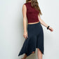 REVERSIBLE FUNNEL NECK SCRUNCH KNIT TOP