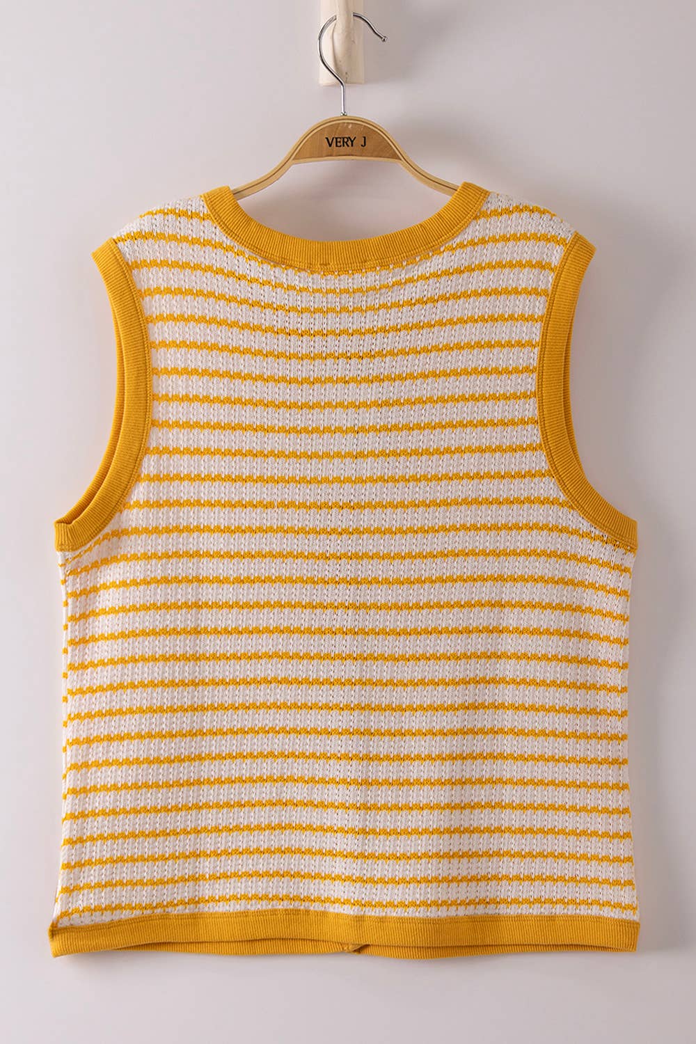 NT12503-Stripe Knit Button Down Top