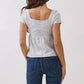 JT57348S - STRIPE SQUARE NK HENLEY BABYDOLL TEE