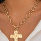 HAMMERED CROSS TOGGLE NECKLACE