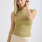 REVERSIBLE FUNNEL NECK SCRUNCH KNIT TOP