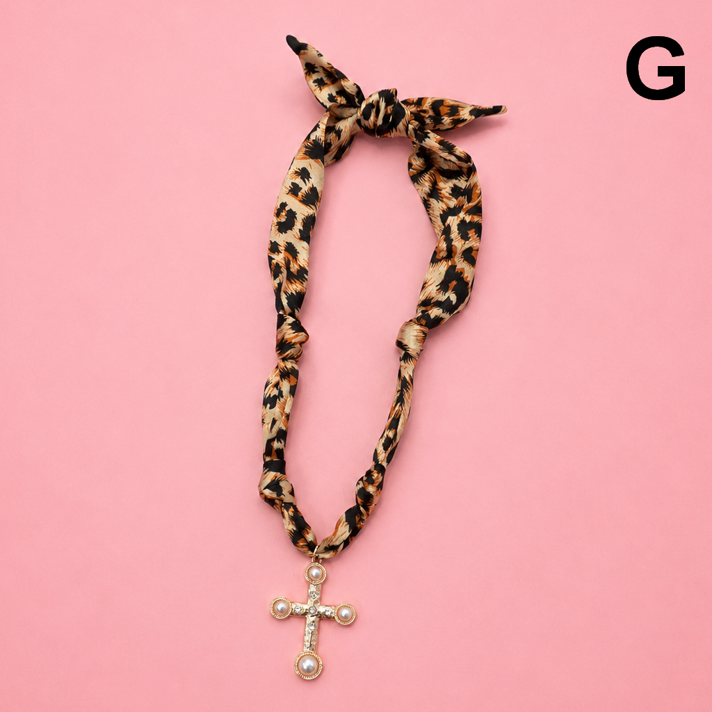 HANDMADE PRINTED SCARF NECKLACE | 80N91790