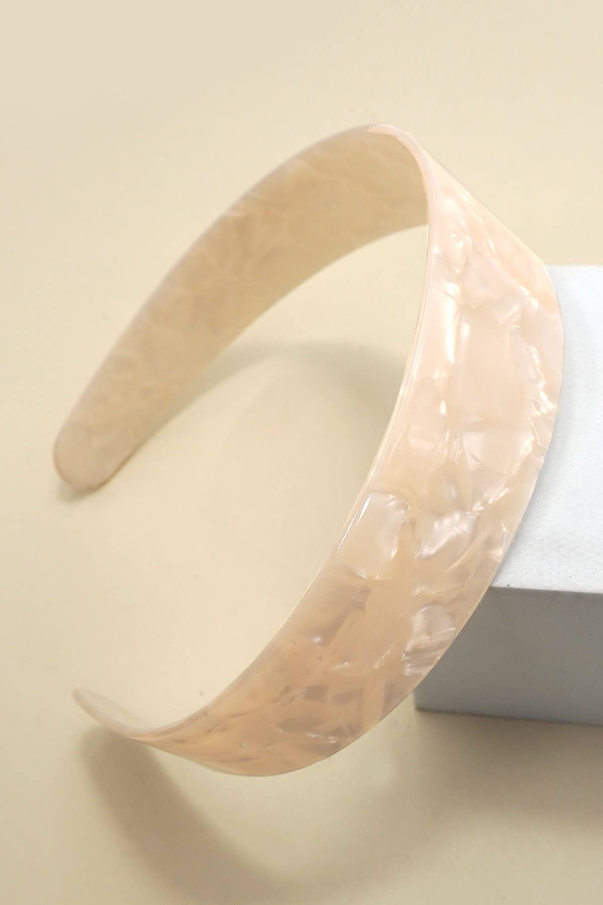 PEARL ACETATE WIDE HAIR BAND HEADBAND