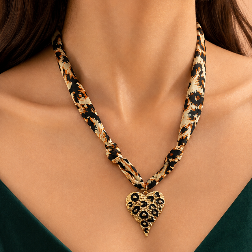 HANDMADE PRINTED SCARF NECKLACE | 80N91790