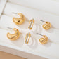 Chunky Hoop Rhinestone Trio Earring Set