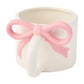 Ceramic Pink Bow On Handle Mug