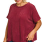 Plus Chenille Waffle Cap Sleeve Sweater