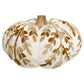6.25" Tan Leaf Embroidered Pumpkin Fall Autumn