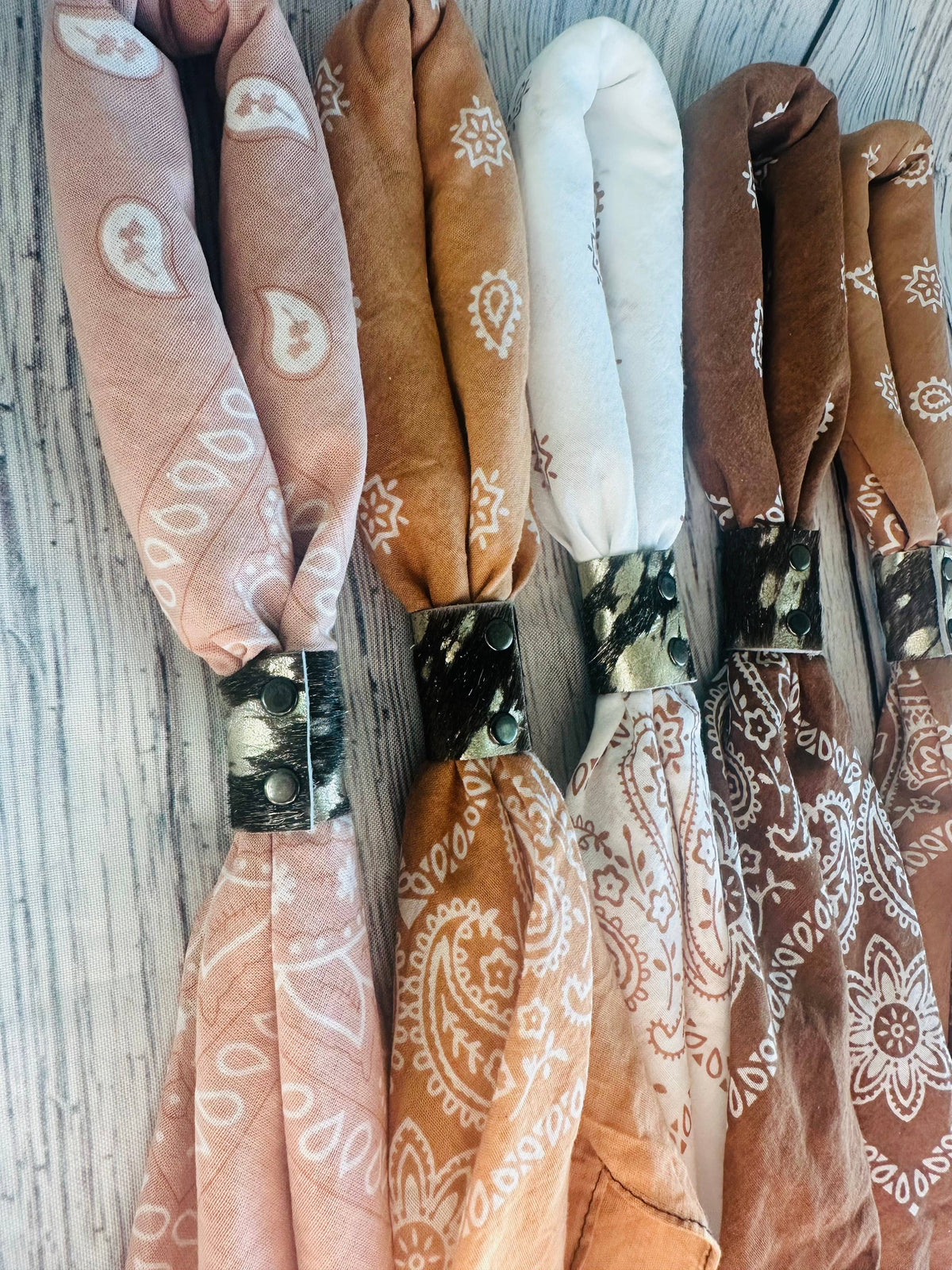 Terracotta Hues Hand Dyed Bandanas  (slides sold separately)