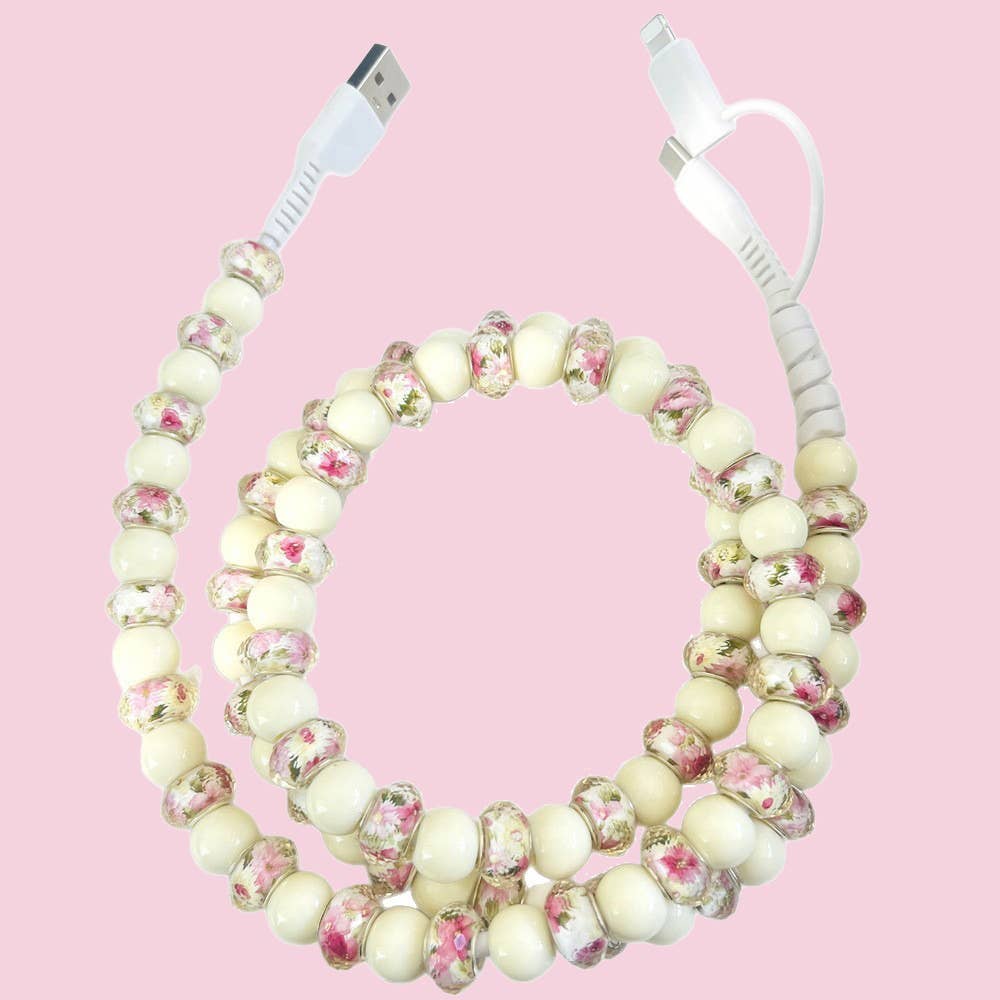 Beaded Data Cable 2 in 1 type-c to ip15