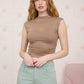 REVERSIBLE FUNNEL NECK SCRUNCH KNIT TOP