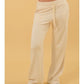 DOUBLE ZERO High Waist Wide Leg Drawstring Sweatpants - Chocolate Brown