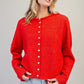 Solid Button Down Long Sleeve Cardigan