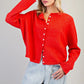Solid Button Down Long Sleeve Cardigan