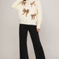 LONG SLEEVE SEQUIN RIBBON SWEATER TOP