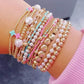Cross Gold Faux Pearl Bracelet Set