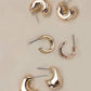 BUBBLE HOOP HUGGIE TRIO EARRINGS