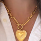 ETCHED HEART CHUNKY CHAIN STATEMENT NECKLACE | 40NK9576