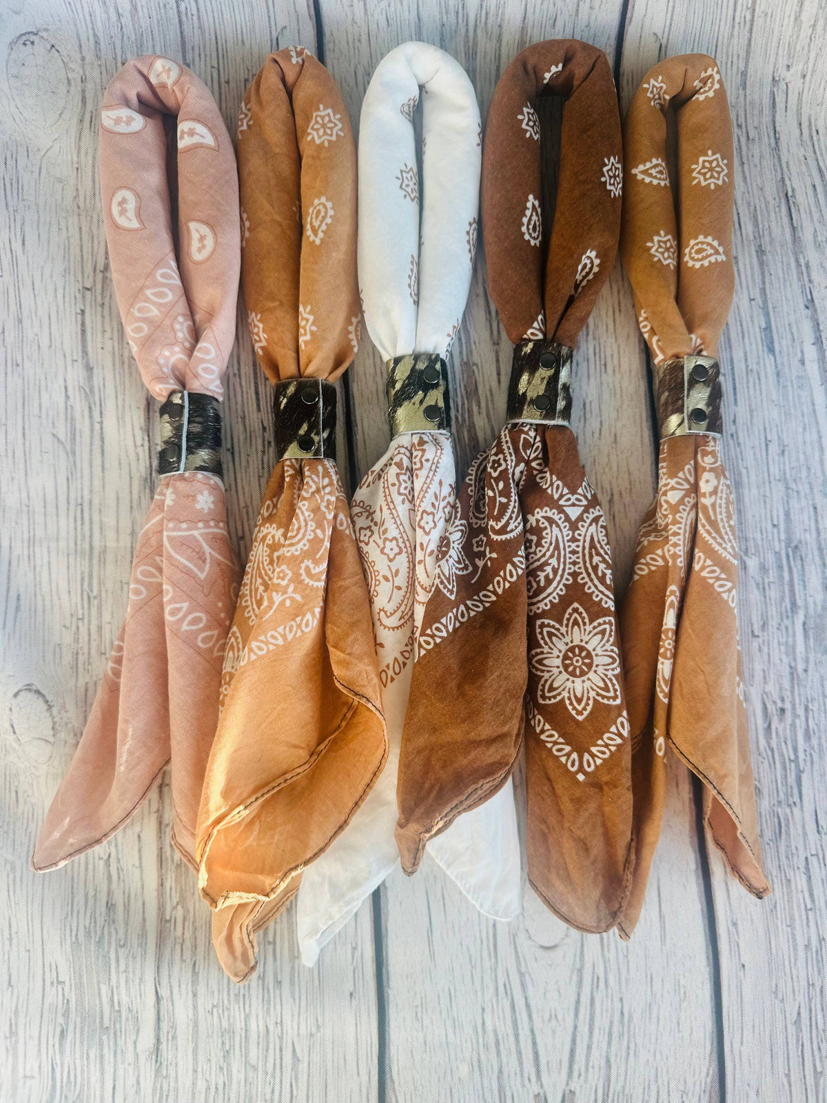 Terracotta Hues Hand Dyed Bandanas  (slides sold separately)