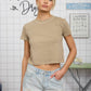 WASHED SHORT SLEEVE CROPPED KNIT T-SHIRT