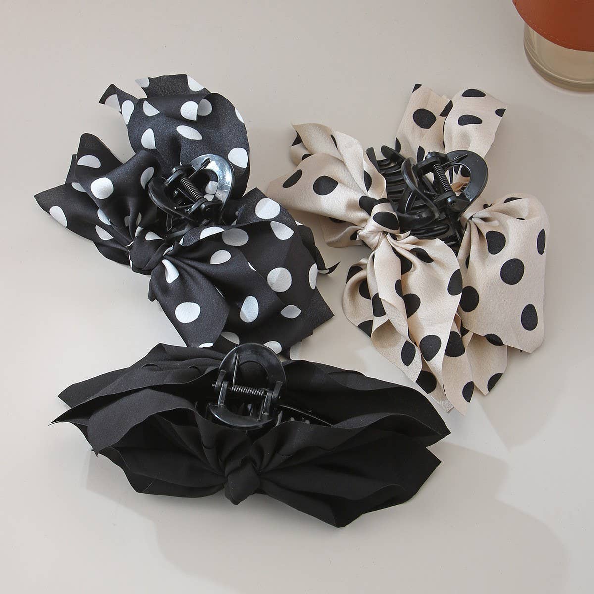 POLKA DOT BOHO VINTAGE HAIR CLAW CLIPS
