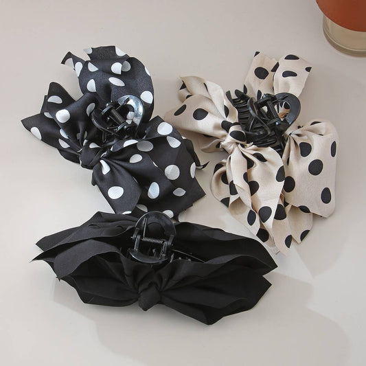 POLKA DOT BOHO VINTAGE HAIR CLAW CLIPS