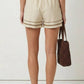 Contrast Trim Linen Shorts