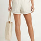 Contrast Trim Linen Shorts