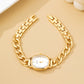 OVAL FACE LINK CHAIN BRACELET WATCH | 80W002