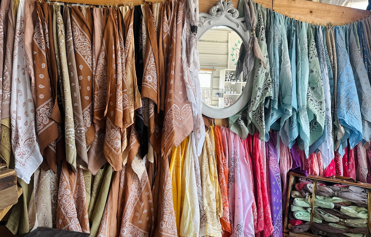 Terracotta Hues Hand Dyed Bandanas  (slides sold separately)
