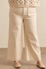 Plus Size Scalloped Wide Leg Pant