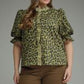 Plus Size Cheetah Ruffle Top