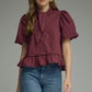 Scarf Tie Ruffle Blouse