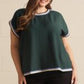 Plus Size Contrast Binding Top