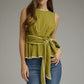 Tie Front Sleeveless Blouse