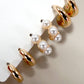 TRIO HUGGIE PEARL GOLD HOOP EARRINGS