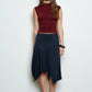 REVERSIBLE FUNNEL NECK SCRUNCH KNIT TOP