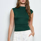 REVERSIBLE FUNNEL NECK SCRUNCH KNIT TOP