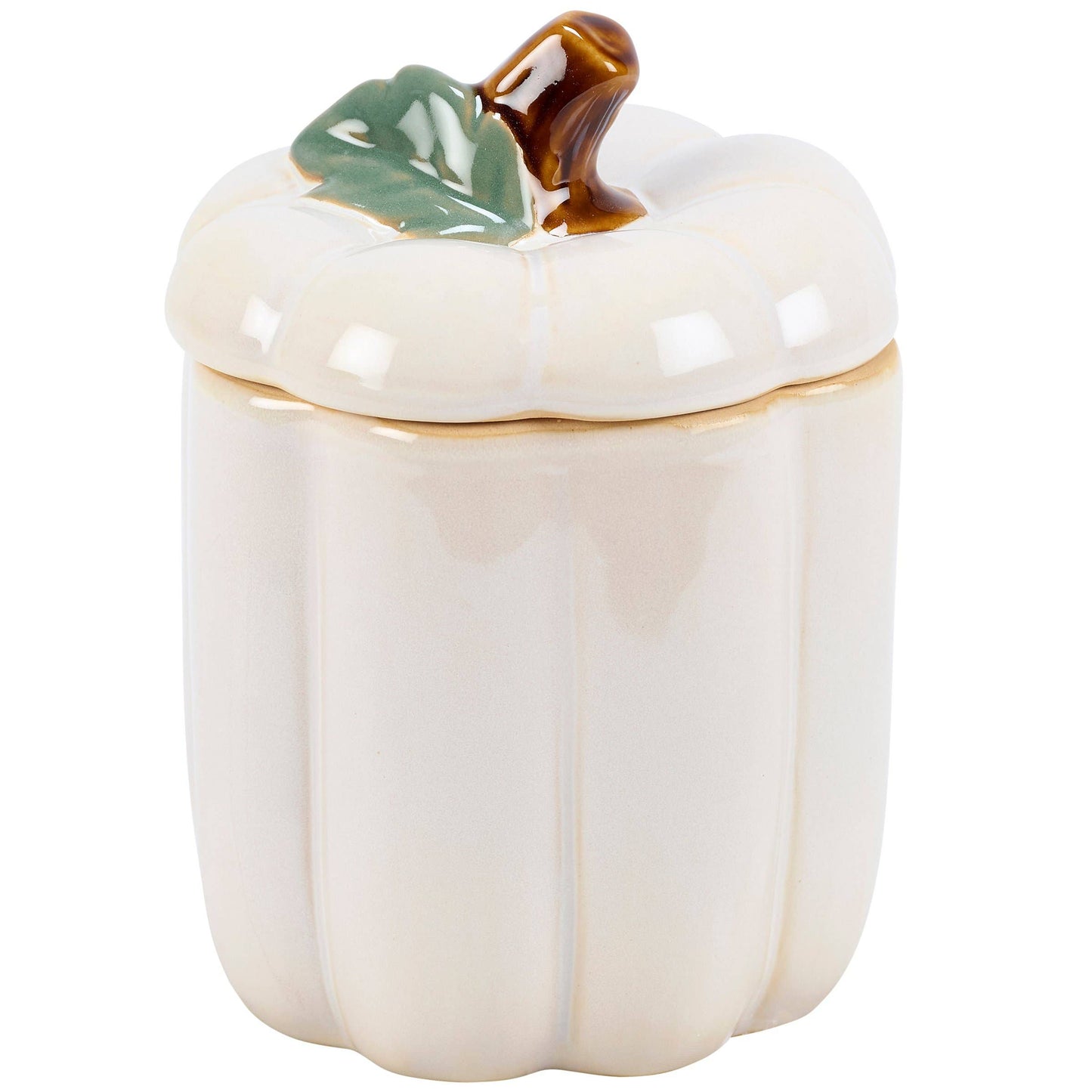 Tall White Pumpkin Treat Jar