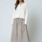 RAW EDGE EXPOSED SEAM BUTTON DOWN KNIT CARDIGAN